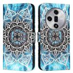 For OPPO Find X7 Colored Drawing Pattern Plain Weave Leather Phone Case(Undersea Mandala)