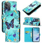 For OPPO A3 Pro 5G India Colored Drawing Pattern Plain Weave Leather Phone Case(Caring Butterfly)