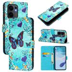 For OPPO Reno13 F 5G Global Colored Drawing Pattern Plain Weave Leather Phone Case(Caring Butterfly)
