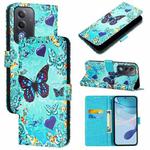 For OPPO A5 5G Global Colored Drawing Pattern Plain Weave Leather Phone Case(Caring Butterfly)