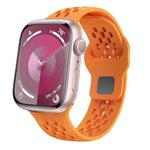 For Apple Watch SE 2023 44mm Oval Holes Fluororubber Watch Band(Orange)