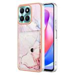For Honor X6a Marble Pattern IMD Card Slot Phone Case(Rose Gold)