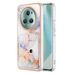 For Honor Magic5 Pro Marble Pattern IMD Card Slot Phone Case(Galaxy Marble White)