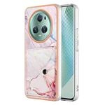 For Honor Magic5 Pro Marble Pattern IMD Card Slot Phone Case(Rose Gold)