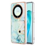 For Honor X9a / Magic5 Lite Marble Pattern IMD Card Slot Phone Case(Green)