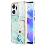 For Honor X7a Marble Pattern IMD Card Slot Phone Case(Green)