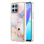 For Honor X8 5G / X6 4G Marble Pattern IMD Card Slot Phone Case(Galaxy Marble White)