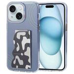 For iPhone 15 Plus TGVIS Art Series Folding Holder Phone Case(White)