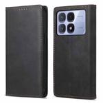 For Redmi K70 Ultra Business Solid Color Magnetic RFID Leather Phone Case(Black)