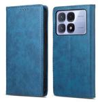 For Redmi K70 Ultra Business Solid Color Magnetic RFID Leather Phone Case(Blue)