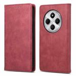 For Redmi 14C 4G Business Solid Color Magnetic RFID Leather Phone Case(Red)