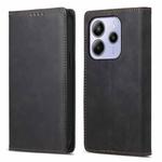 For Redmi Note 14 4G 164.84mm Business Solid Color Magnetic RFID Leather Phone Case(Black)
