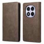 For Redmi Note 14 Pro 4G Business Solid Color Magnetic RFID Leather Phone Case(Brown)