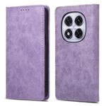 For Redmi Note 14 Pro 4G Business Solid Color Magnetic RFID Leather Phone Case(Purple)