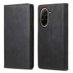 For Redmi A5 4G 171.7mm / Xiaomi Poco C71 Business Solid Color Magnetic RFID Leather Phone Case(Black)