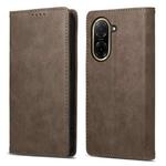 For Redmi A5 4G 171.7mm / Xiaomi Poco C71 Business Solid Color Magnetic RFID Leather Phone Case(Brown)