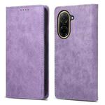 For Redmi A5 4G 171.7mm / Xiaomi Poco C71 Business Solid Color Magnetic RFID Leather Phone Case(Purple)