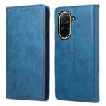 For Redmi A5 4G 171.7mm / Xiaomi Poco C71 Business Solid Color Magnetic RFID Leather Phone Case(Blue)