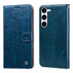 For Samsung Galaxy S24 Oil Wax Texture Shockproof Flip Leather Phone Case(Blue)