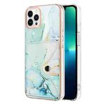 For iPhone 13 Pro Max Marble Pattern IMD Card Slot Phone Case(Green)