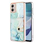 For Motorola Moto G53 Marble Pattern IMD Card Slot Phone Case(Green)