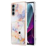 For Motorola Moto G200 Marble Pattern IMD Card Slot Phone Case(Galaxy Marble White)