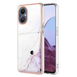 For OnePlus Nord N20 5G Marble Pattern IMD Card Slot Phone Case(White Purple)