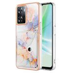 For OnePlus Nord N300 Marble Pattern IMD Card Slot Phone Case(Galaxy Marble White)