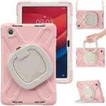 For Lenovo Tab M11 /Xiaomi Pad 11 2024 Silicone Hybrid PC Tablet Case with Holder & Shoulder Strap(Pink)