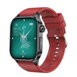 ET580 2.04 inch AMOLED Screen Sports Smart Watch Support Bluetooth Call /  ECG Function(Red Silicone Band)