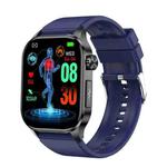 ET580 2.04 inch AMOLED Screen Sports Smart Watch Support Bluetooth Call /  ECG Function(Blue Silicone Band)