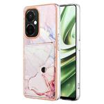 For OPP0 K11X Marble Pattern IMD Card Slot Phone Case(Rose Gold)