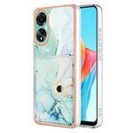 For OPPO A78 4G Marble Pattern IMD Card Slot Phone Case(Green)