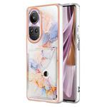 For OPPO Reno10 Pro 5G Global Marble Pattern IMD Card Slot Phone Case(Galaxy Marble White)