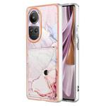 For OPPO Reno10 Pro 5G Global Marble Pattern IMD Card Slot Phone Case(Rose Gold)
