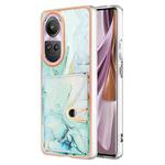 For OPPO Reno10 Pro 5G Global Marble Pattern IMD Card Slot Phone Case(Green)