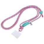 Hinge Adjustable Crossbody Mobile Phone Long Lanyard(Rose Red Mint Green)