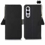 For OnePlus CE4 5G Global Side-Magnetic TJ Genuine Leather RFID Phone Case(Black)