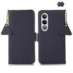 For OnePlus Ace 3V Side-Magnetic TJ Genuine Leather RFID Phone Case(Blue)