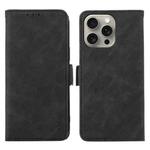 For iPhone 15 Pro ABEEL Frosted Magnetic RFID Leather Phone Case(Black)