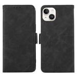 For iPhone 15 Plus ABEEL Frosted Magnetic RFID Leather Phone Case(Black)