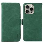 For iPhone 14 Pro Max ABEEL Frosted Magnetic RFID Leather Phone Case(Green)