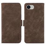 For iPhone 16e ABEEL Frosted Magnetic RFID Leather Phone Case(Brown)
