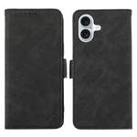 For iPhone 17 ABEEL Frosted Magnetic RFID Leather Phone Case(Black)