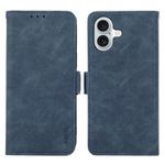 For iPhone 17 ABEEL Frosted Magnetic RFID Leather Phone Case(Blue)