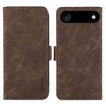 For iPhone 17 Air ABEEL Frosted Magnetic RFID Leather Phone Case(Brown)