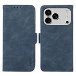 For iPhone 17 Pro Max ABEEL Frosted Magnetic RFID Leather Phone Case(Blue)