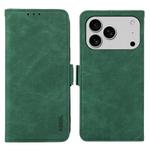 For iPhone 17 Pro Max ABEEL Frosted Magnetic RFID Leather Phone Case(Green)