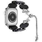 For Apple Watch SE 2023 44mm Resin Retractable Chain Watch Band(Black)