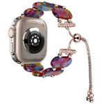 For Apple Watch Ultra 2 49mm Resin Retractable Chain Watch Band(Pearlescent Rainbow)